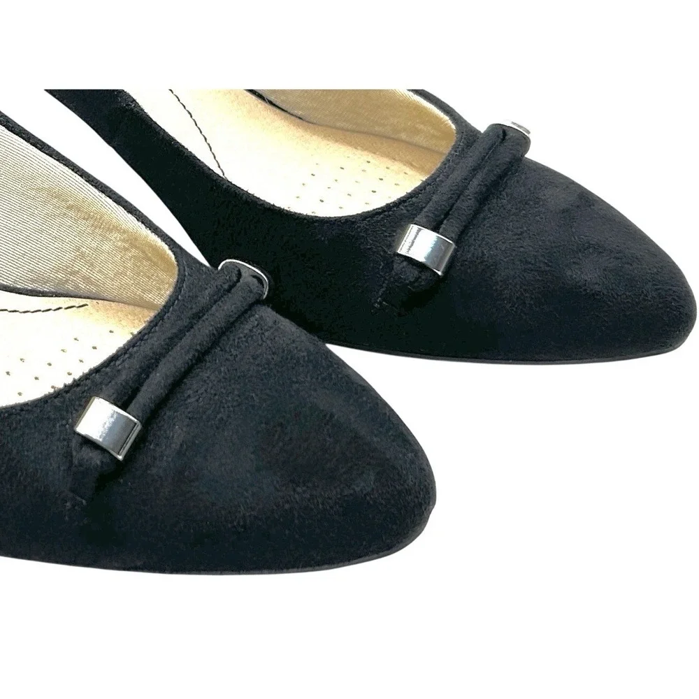 LifeStride Gianna Black Low Heel Pumps 9W Comfort Career Work Capsule‎ Church